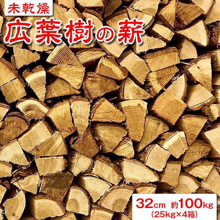 9位! 口コミ数「0件」評価「0」 【未乾燥】広葉樹の薪32cm　約100kg（25kg×4箱） ※北海道・沖縄・離島への配送不可ふるさと納税 薪 まき 広葉樹 木材 山梨県･･･ 