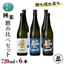 【ふるさと納税】No.152 【蔵元限定】笹一純米飲み比べセット 720ml×6本 ／ 日本酒 お酒 吟醸 食中酒 天然水 御前水 低温発酵 送料無料 山梨県