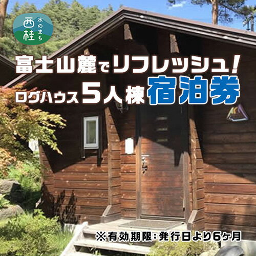 【ふるさと納税】No.368 ログハウス5人棟宿泊券 ／ チケット アウトドア 貸し切り 貸切 5名 山梨県