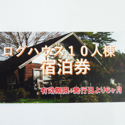 No.370 ログハウス10人棟宿泊券 ／ チケット ログハウスタイプ アウトドア ロフト付き 貸し切り 10名 山梨県