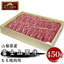 【ふるさと納税】 山梨県産富士山黒牛 もも焼肉用 450g FAX002