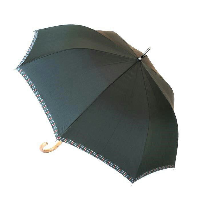 槙田商店[紳士雨傘]長傘 Tie Plain×Stripe 緑