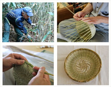 【ふるさと納税】富士北麓 ”勝山” スズ竹細工 伝統工芸品 「小皿2枚+米研ぎザル小(3合)」セット|キッチン 調理 用具 グッズ 用品 ざる ザル 下ごしらえ 日本製 富士山 山梨県
