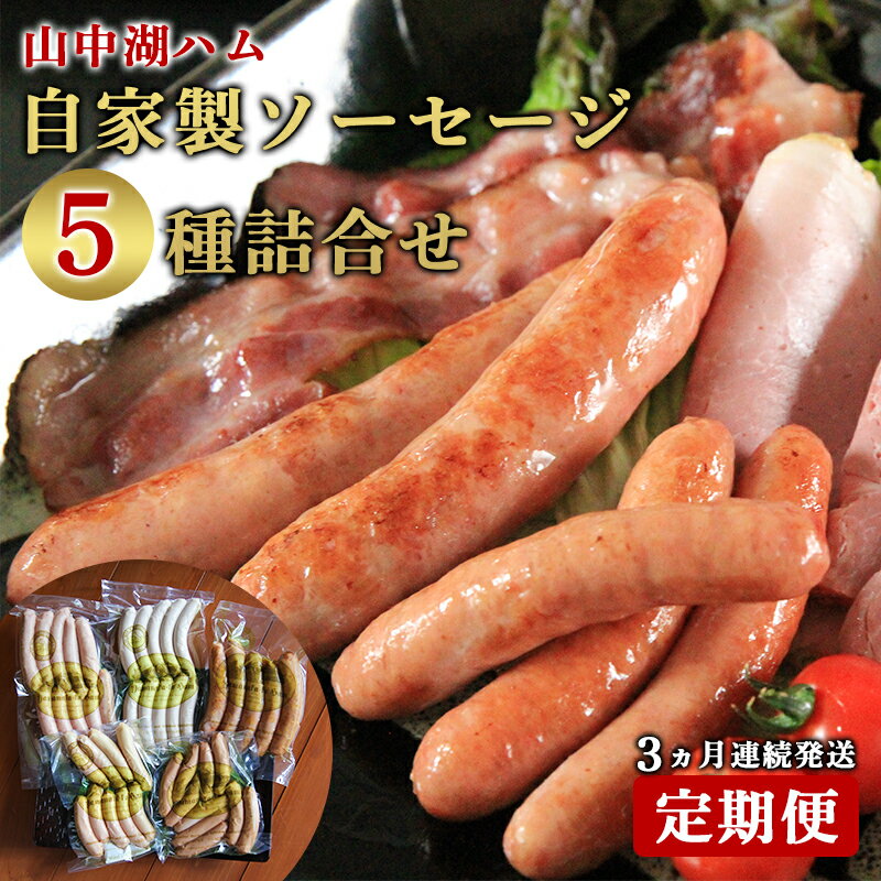 【ふるさと納税】 【定期便】山中湖ハム自家製ソーセージ5種類の詰合せ（3ヵ月連続発送） FAB029