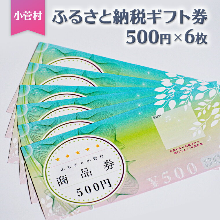 小菅村ふるさと納税ギフト券(500円×6枚)