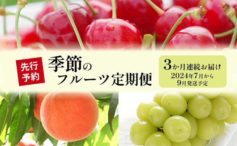 【ふるさと納税】先行予約 季節の フルーツ 定期便 3か月連続お届け2024年 7～9月 果物 デザート おやつ さくらんぼ チェリー 桃 もも シャインマスカット ぶどう 葡萄 シャイン マスカット お楽しみ 信州　【定期便・ 長野市 】　お届け：2024年7月中旬～9月中旬