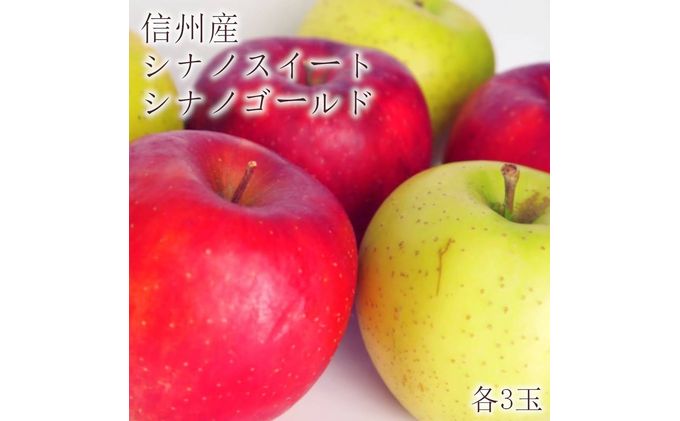 【ふるさと納税】2024年先行予約 シナノゴールド＆シナノスイート各3玉 長野県産　【 果物 フルーツ デザート 旬 りんご 食べやすい バランス 果汁 たっぷり 甘酸っぱい やわらかめ 人気 】　お届け：2024年10月下旬～11月下旬まで 2