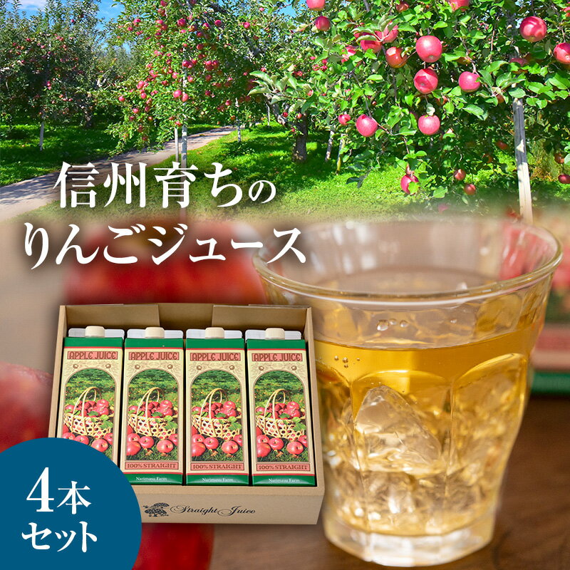 【ふるさと納税】信州育ちのりんごジュース 4本詰　【