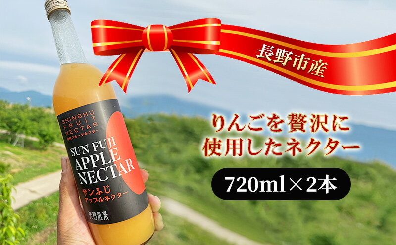 【ふるさと納税】果汁飲料 長野市産りんごを贅沢に使用したネクター720ml×2本 りんごジュース ジュース りんご 長野県