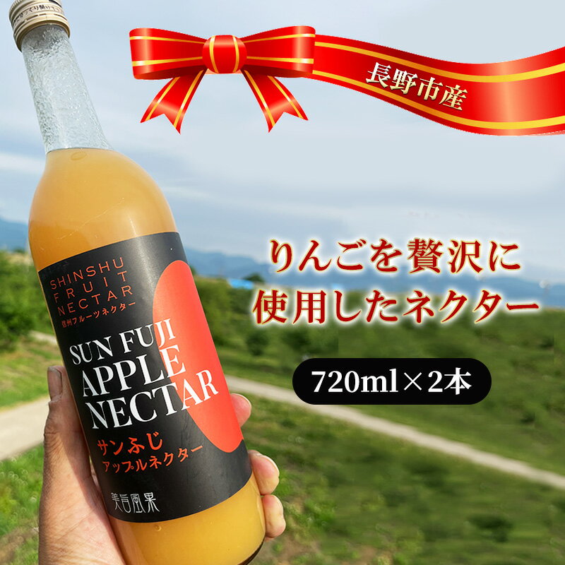 果汁飲料 長野市産りんごを贅沢に使用したネクター720ml×2本 りんごジュース ジュース りんご 長野県