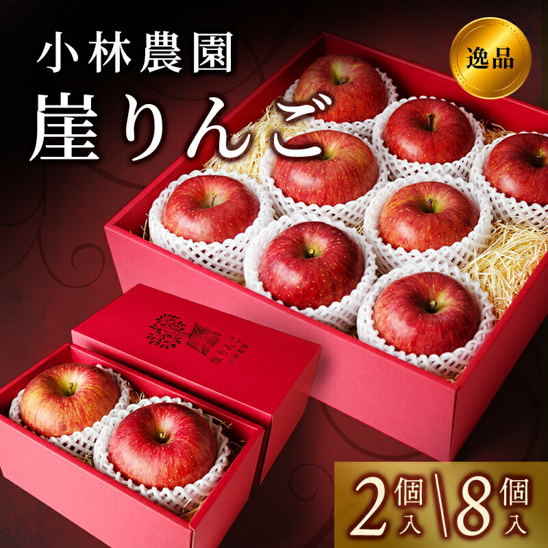 [季節限定]小林農園 崖りんご 2個 8個 りんご リンゴ フルーツ 果物 おやつ ギフト 信州 長野 お届け:2025年12月上旬から順次発送いたします。