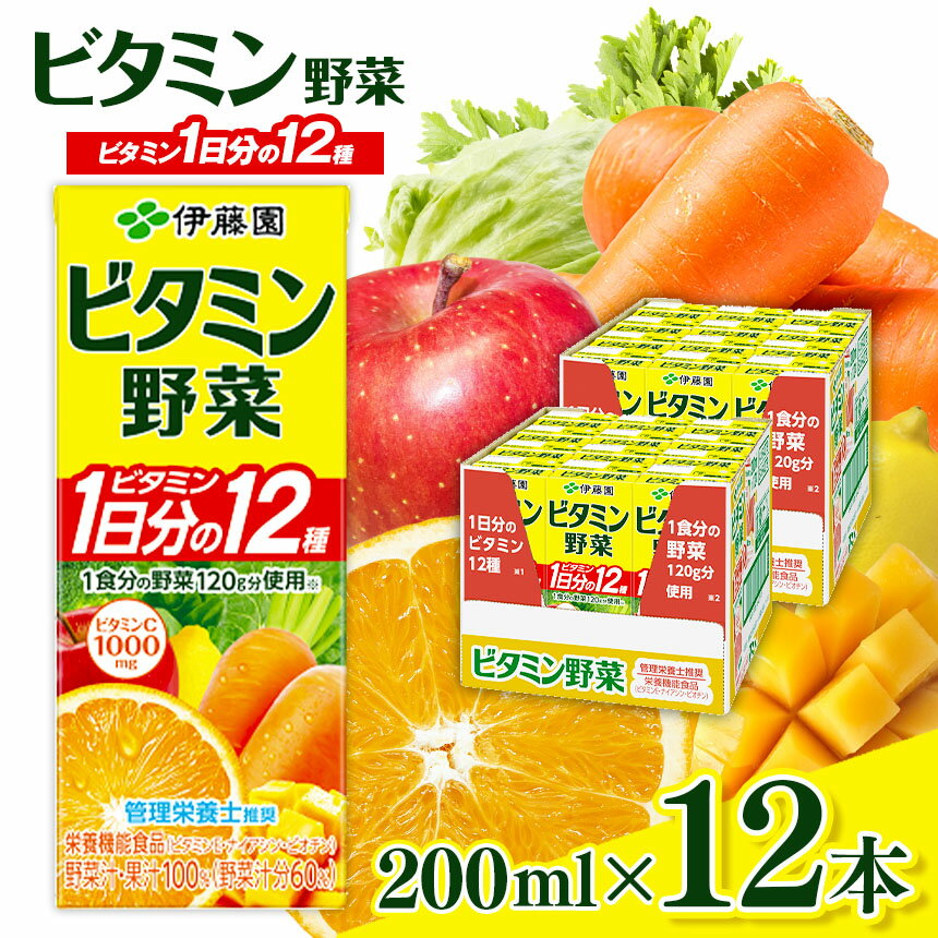 【ふるさと納税】紙 ビタミン野菜 200ml　12本入り