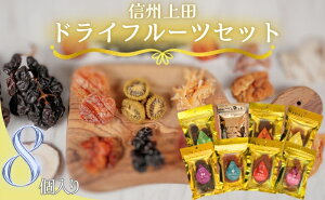 【ふるさと納税】信州上田ドライフルーツセット・大（8個入り） 【 加工食品 食べ比べ 食べ物 上田産フルーツ 自社製造 甘み 酸味 香り 濃縮 おやつ 間食 ダイエット中 地元産果物 食品添加物無添加 素材の味 】