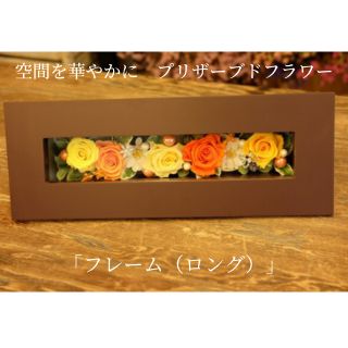 空間を華やかに プリザーブドフラワー「フレーム(ロング)」 [ 植物 お花 インテリア 雑貨 かわいい おしゃれ 鮮やか きれい 癒し 枯れない 水やり不要 玄関 リビング 机上 置物 ]