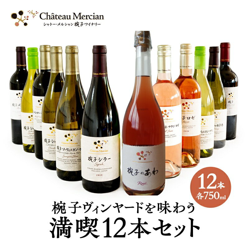 【ふるさと納税】ワイン 椀子ヴィンヤードを味わう満喫 12本 セット 750ml シャトー・メルシャン 赤ワイン フルボディ 白ワイン 辛口 ..