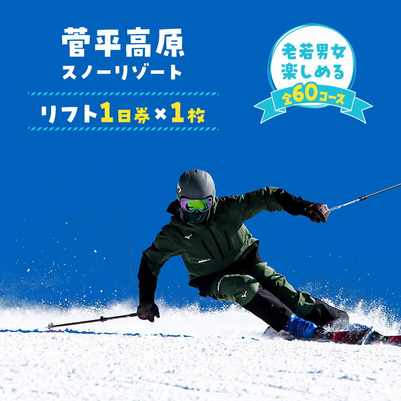 【ふるさと納税】菅平高原スノーリゾート　リフト1日券　1枚　【 チケット リフト券 ビッグスノーリゾート ゲレンデ 初心者 上級者 スキー場 ファミリー 】　お届け：2023年11月25日～2024年3月19日のサムネイル