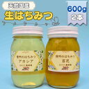 【ふるさと納税】国産生はちみつ　アカシア・百花　600g 2本セット　蜂蜜 食べ比べ 上田市 長野県　【 ハニー 非加熱 国産ハチミツ あっさり 食べやすい 濃厚 】