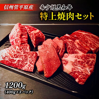 和牛 特上 焼肉セット 信州菅平高原原産 希少短黒和牛 1200g 国産 牛肉 牛 肉 短角牛 黒毛和牛 ハイブリッド短黒和牛 ブランド牛 オーガニックミート 焼肉 セット 詰め合わせ 1.2kg 長野 信州　【 上田市 】　お届け：20日以内に発送いたします