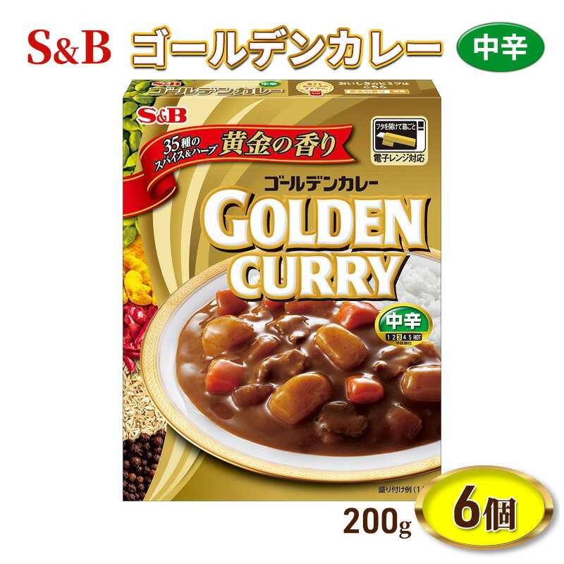 エスビー食品 S&B ゴールデンカレーレトルト 中辛 1セット(6個) [上田市]