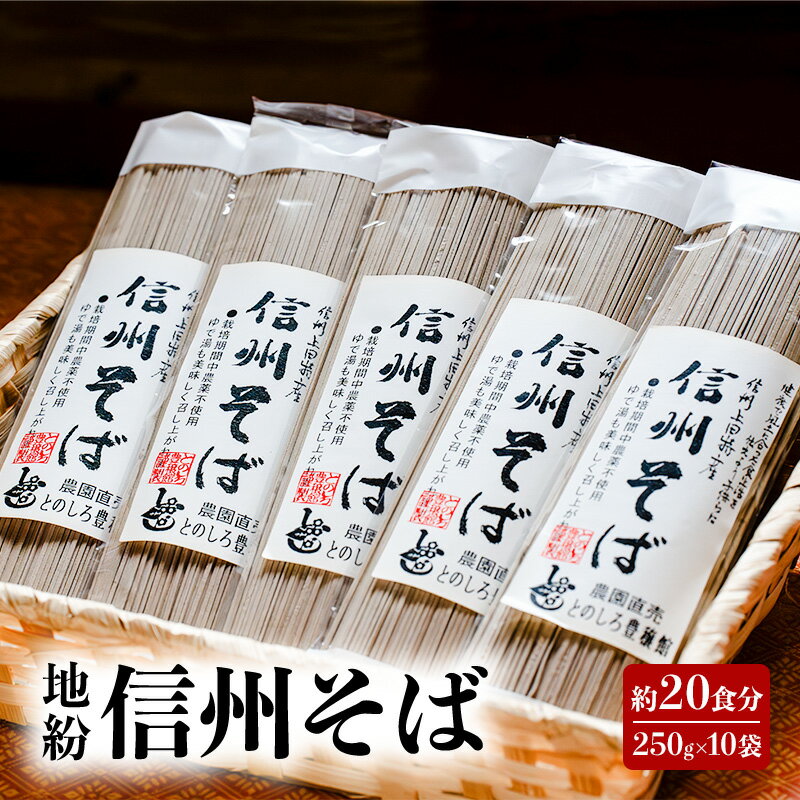 【ふるさと納税】地粉 信州そば 20食分 (250g×10袋) 国産 信州産 乾麺 そば 蕎麦 ソバ 干しそば 小麦粉 そば粉 麺類 お中元 長野県 上..