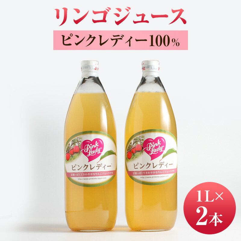 リンゴジュース1L×2本 ピンクレディー100% りんご フルーツジュース 長野県