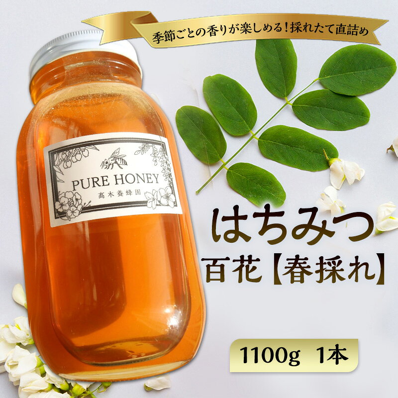春採れ 百花はちみつ[特大]1個|国産・はちみつ・純粋|長野県・信州・上田産|春・百花・桜・花の香り・華やか・まろやか・甘み・自然の恵み・季節感