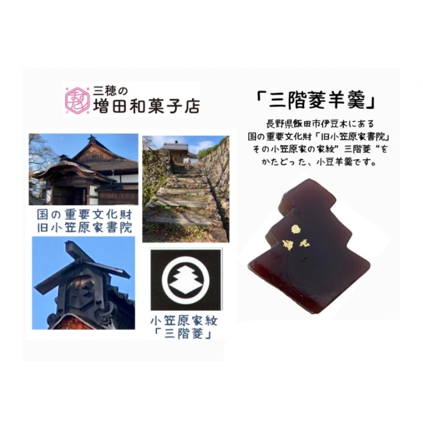 【ふるさと納税】三階菱 羊羹 6個 | 箱入りor巾着袋入り 羊羹 和菓子 菓子 贈り物 ギフト プレゼント 長野県 飯田市