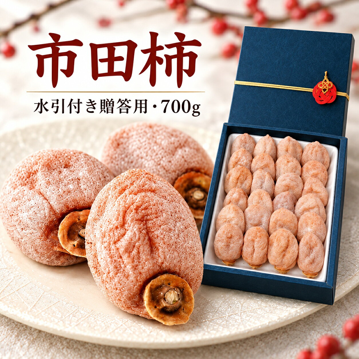 南信州産 市田柿 贈答用化粧箱 水引付 700g | マルス信濃物産 ★12/15までのお申し込みで 年内発送 ★ 果物 くだもの フルーツ 柿 かき 市田柿 長野県 信州 南信州 飯田市