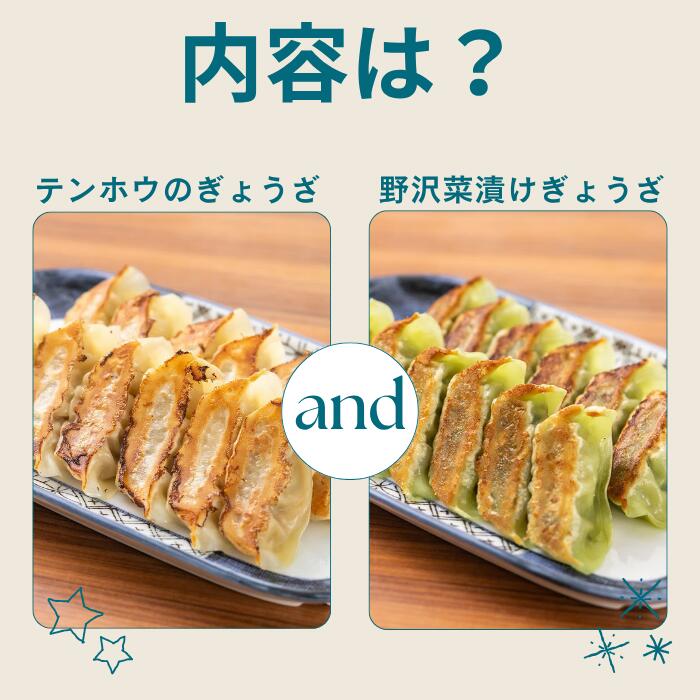 【ふるさと納税】[ぎょうざセット]テンホウのぎょうざ・野沢菜漬けぎょうざセット 各1袋[合計112粒]・各2袋[合計224粒] [袋入り/冷凍生]／ テンホウ てんほう 餃子 ぎょうざ ギョウザ 冷凍 冷凍餃子 大容量 おすすめ おすすめ餃子 信州 長野県 諏訪市 諏訪 【21-3637】