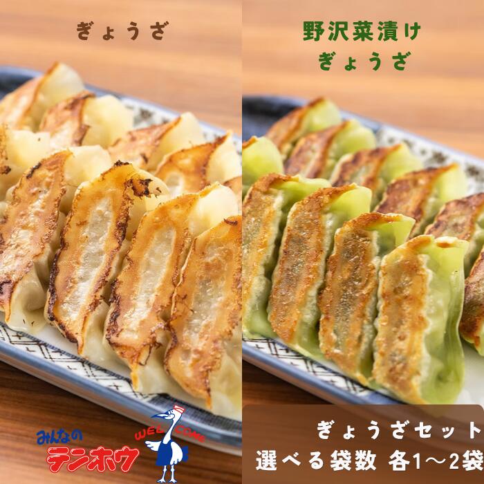 [ぎょうざセット]テンホウのぎょうざ・野沢菜漬けぎょうざセット 各1袋[合計112粒]・各2袋[合計224粒] [袋入り/冷凍生]／ テンホウ てんほう 餃子 ぎょうざ ギョウザ 冷凍 冷凍餃子 大容量 おすすめ おすすめ餃子 信州 長野県 諏訪市 諏訪 【21-3637】