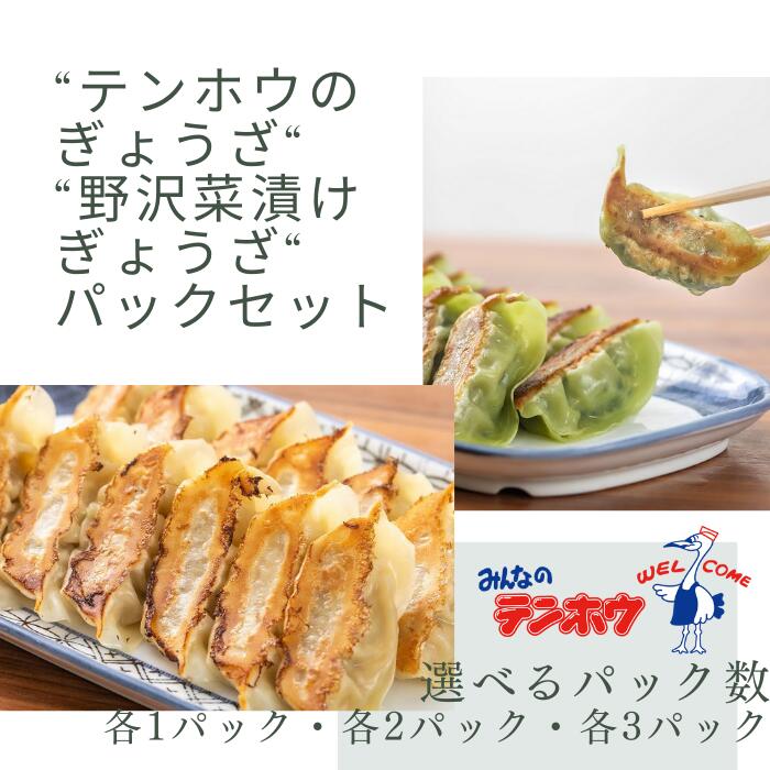 ぎょうざ食べ比べセット ぎょうざ・野沢菜漬けぎょうざセット[パック入り/冷凍生] 全3種 各1パック[合計2パック]・各2パック[合計4パック]・各3パック[合計6パック]/ テンホウ ぎょうざ ギョウザ 餃子 食べ比べ 冷凍 信州 長野県 諏訪市 諏訪 [21-383940]