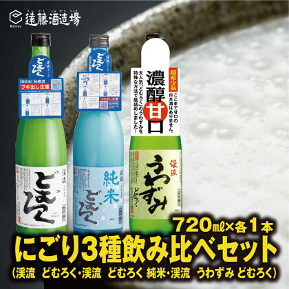 にごり酒 渓流うわずみどむろく/渓流どむろく/渓流どむろく純米 各720ml 【3本セット】【短冊のし対応】《株式会社遠藤酒造場》日本酒 お酒