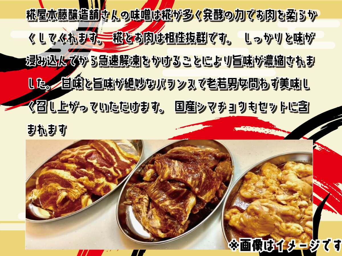 【ふるさと納税】須坂市産調味料を使った長野県産焼肉　（味噌たれ）（冷凍品）《たけちゃん食品》 惣菜 肉 豚 ロース 味噌 冷凍