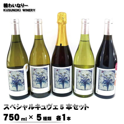 スペシャルキュヴェ5本セット（750ml×5種類 各1本）《楠わいなりー》ワイン お酒 洋酒 ぶどう 葡萄 ブドウ