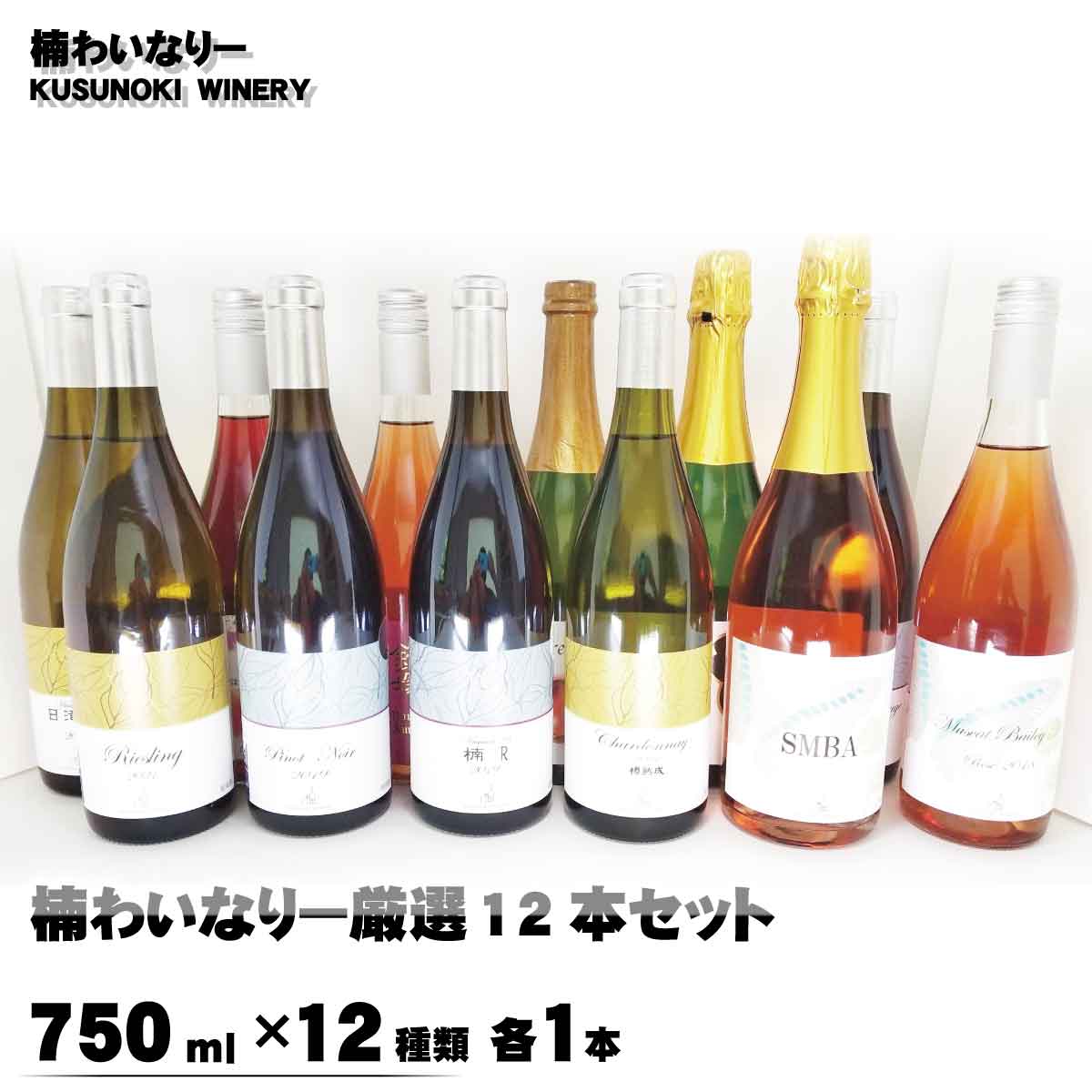 58位! 口コミ数「0件」評価「0」厳選12本セット（750ml×12種類 各1本）《楠わいなりー》ワイン お酒 洋酒 ぶどう 葡萄 ブドウ