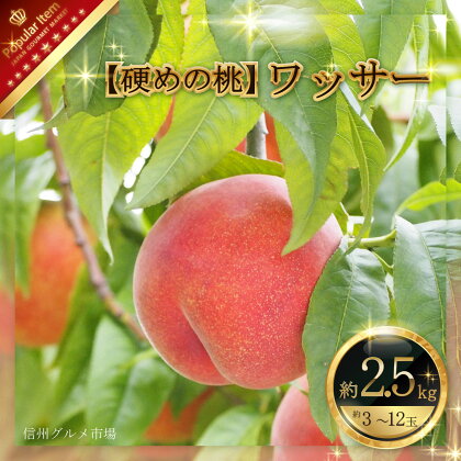 【硬めの桃】ワッサー約2.5kg（約3～12玉）《信州グルメ市場》■2024年発送■※7月下旬頃～8月中旬頃まで順次発送予定 果物 もも フルーツ