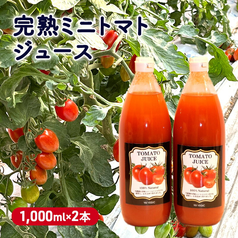 22位! 口コミ数「0件」評価「0」完熟ミニトマトジュース 1,000ml×2本　【 果汁飲料 野菜飲料 ジュース 美味しい 苦手 子供 飲める 癖 すっきり 栄養 健康 セッ･･･ 