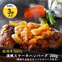 【ふるさと納税】海賊ステーキハンバーグ 200g×3個 お試し ハンバーグ ソース付き 信州牛100% 長野 信州 小諸 繋ぎなし 冷凍 個包装