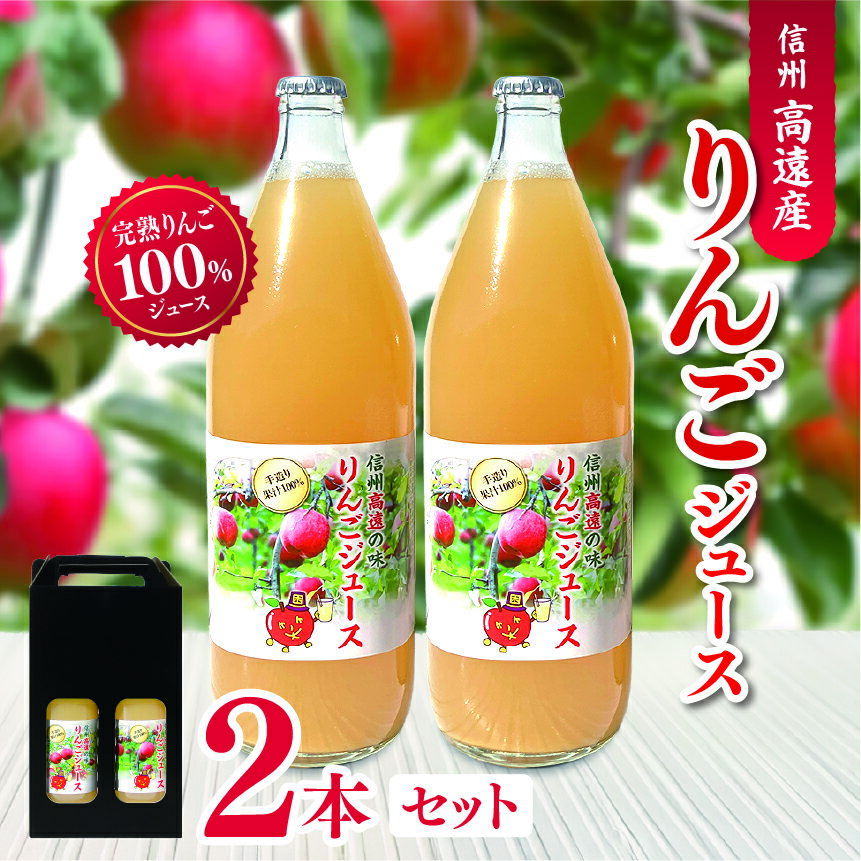高遠産 リンゴジュース2本セット|伊那市 伊那 りんごジュース りんご 飲料 果物 フルーツ 甘い フレッシュ ふるさと納税