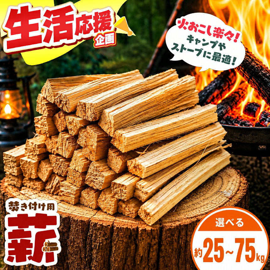 【ふるさと納税】【選べる】信州伊那谷産松の薪（焚き付け用）25kg相当｜伊那 薪 松 キャンプ 伊那産 薪ストーブ 暖かい アウトドア おすすめ ふるさと納税
