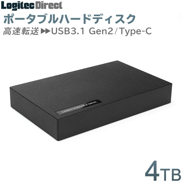  ロジテック ハードディスク(HDD) 4TB ポータブル TypeC[LHD-PBR40UCBK]