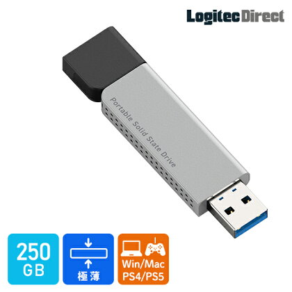 【017-09】ロジテック SSD 外付け 250GB USB3.2 Gen1 スリム型 Type-A USBメモリサイズ【LMD-SPDL025U3】