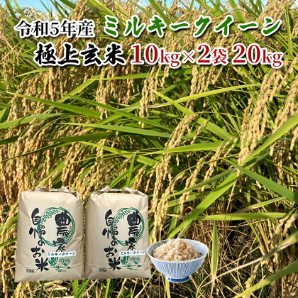 【農家直送/令和5年産新米】長野県産「ミルキークイーン」（10kg×2袋）（炊飯食味値91点の極上玄米計20kg）　【駒ケ根市】　お届け：2023年10月下旬～2024年9月下旬