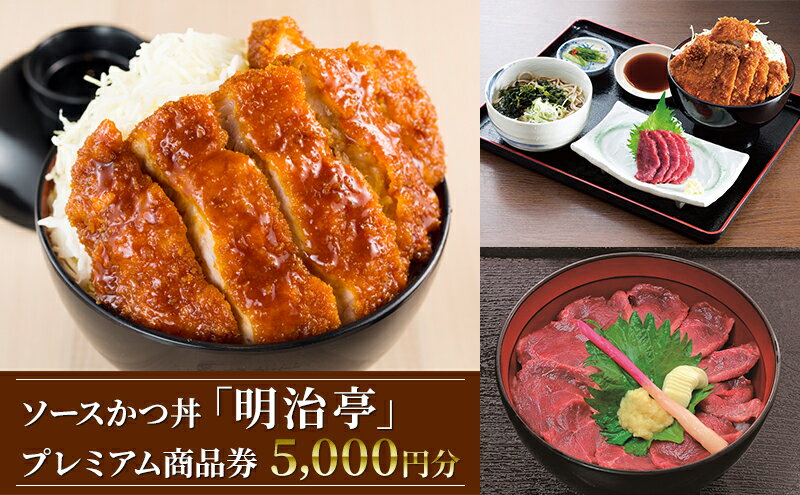 【ふるさと納税】ソースかつ丼「明治亭」プレミアム商品券（5,000円分） お食事券 チケット