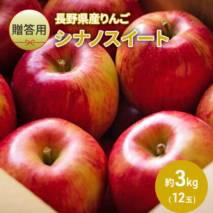 【贈答用】長野県産りんご「シナノスイート」約3kg（12玉）　【駒ヶ根市】　お届け：2024年10月中旬～11月末頃