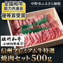 【ふるさと納税】【中野市返礼品】小田切牧場 信州プレミアム牛 焼肉セット(500g)【配送不可地域:離島】【1504694】