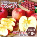 【ふるさと納税】◆2026年1月中発送◆りんご サンふじ家庭用 約10kg(24~42玉)_ 林檎 リンゴ 訳あり 訳アリ わけあり 長野県 信州 くだもの 果物 フルーツ 人気 サンフジ 特産品 産地直送 キズ 中野市 常温 家庭用 規格外 新鮮 蜜入り 果樹園 【1515113】