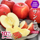 【ふるさと納税】産直!信州りんご JA中野市「サンふじ」ご家庭用(28〜40玉入り)10kg以上_ りんご リンゴ 林檎 フルーツ 果物 くだもの さんふじ 長...