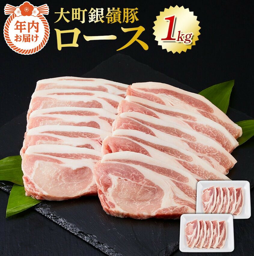[年内発送][12月15日ご入金確認分まで]大町銀嶺豚 ロース1kg (約100g×5枚・2パック) | 肉 お肉 にく 豚肉 銀嶺豚 ロース 国産ブランド豚 大町産 人気 おすすめ 精肉 高級肉 焼肉 送料無料 長野県 大町市 ふるさと納税