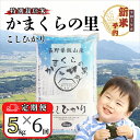 【ふるさと納税】【先行予約】【定期便6回】 かまくらの里コシヒカリ 5kg(5kg×1袋)<出荷開始:2025年10月〜>【 白米 長野県 飯山市 ギフト プレ...